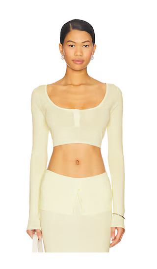 Amour Crop Top in Foam | Revolve Clothing (Global)