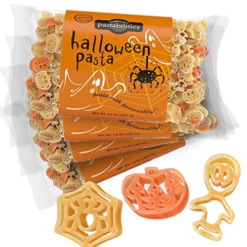 Pastabilities Halloween Pasta, Fun Shaped Pumpkin Spider and Ghost Noodles for Kids and Holidays, Non-GMO Natural Wheat Pasta 14 oz (4 Pack) | Amazon (US)