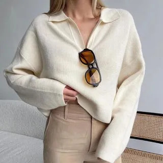 Knit Cropped Polo Shirt | YesStyle Global
