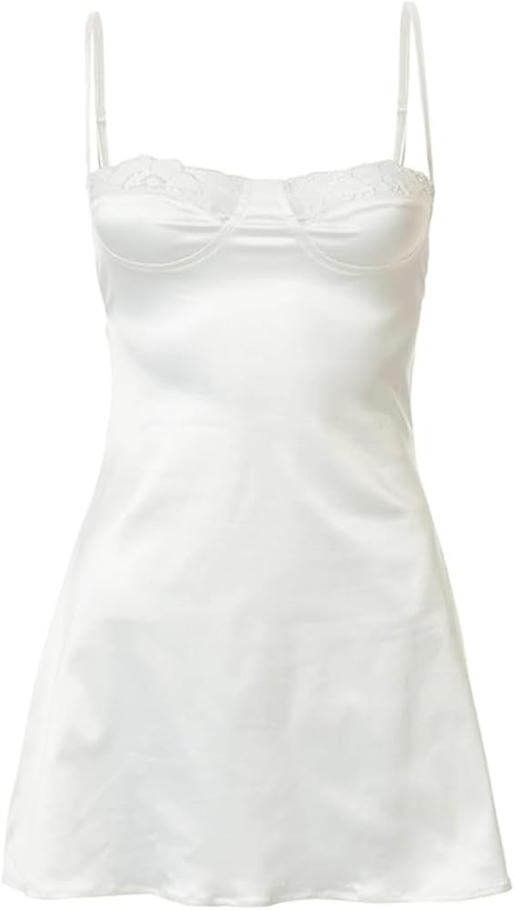 YOXUA Ropa de dormir sexy y divertida para mujer, con tirantes delgados, encaje, satén, para fie... | Amazon (US)