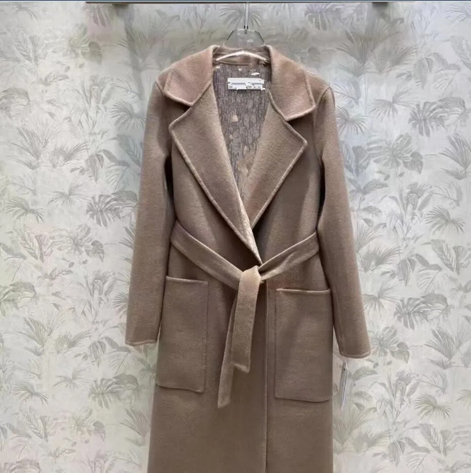 2023 New Autumn and Winter Woolen Coat Women's Fashion Versatile Waist Wrap Show Thin Woolen Coll... | DHGate