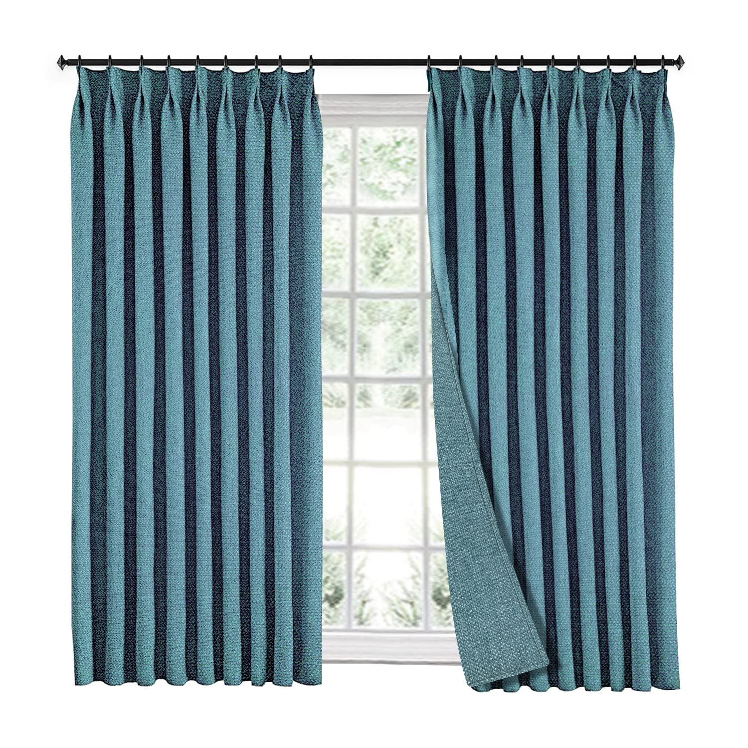 LIYAXUN 52" W x 96" L Pinch Pleat Solid Faux Linen 80% Blackout Drapes for Bedroom, Thermal Insul... | Amazon (US)
