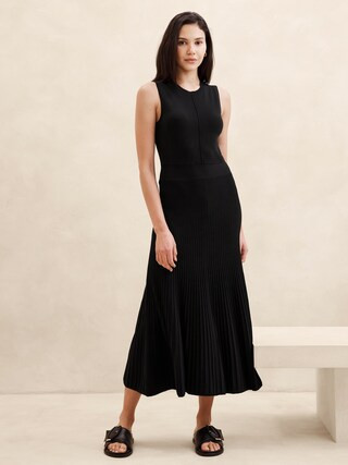 Pleated Midi Sweater Dress | Banana Republic Factory