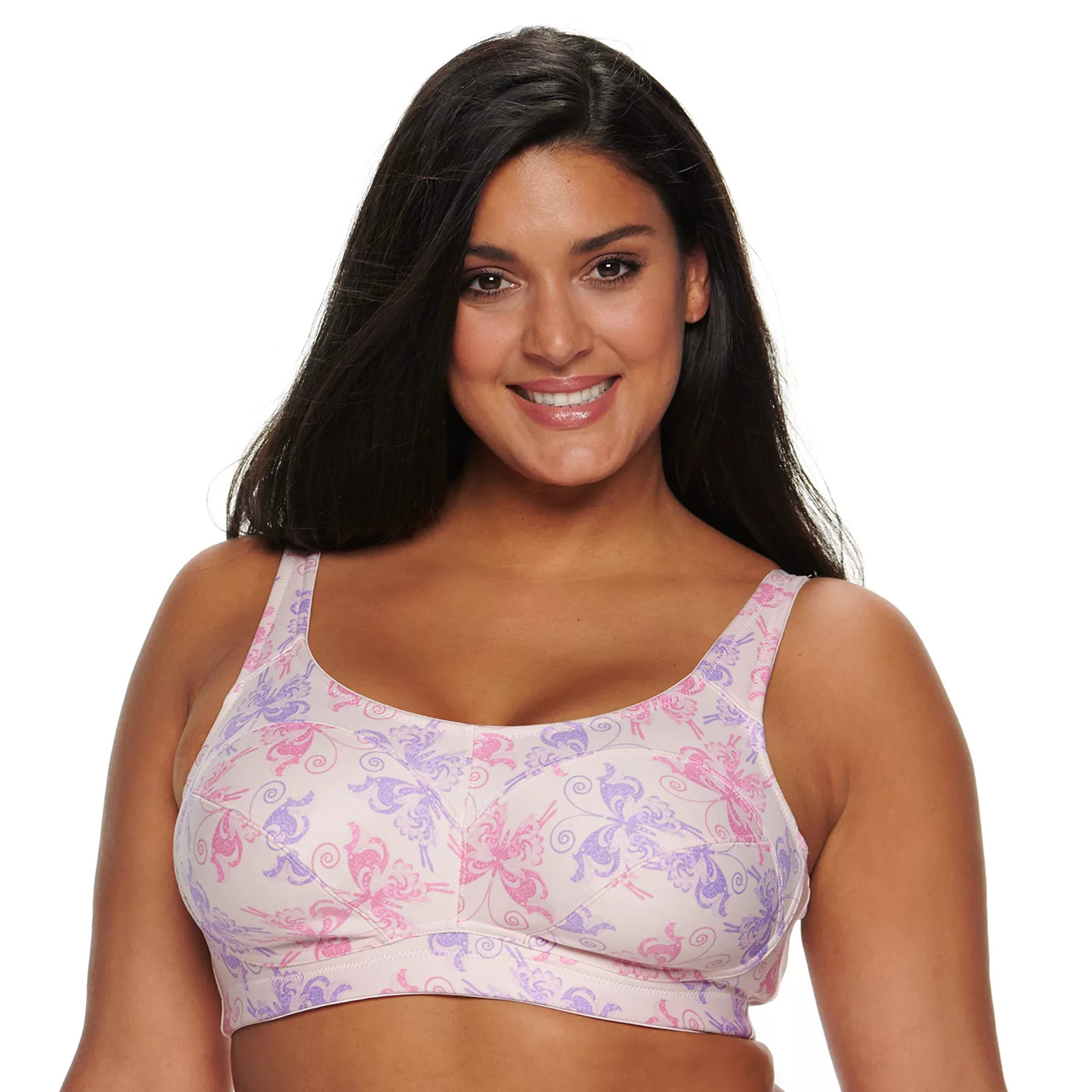 Lunaire Soft Cup Floral Sport Bra, Women's, Size: 44 D, Med Pink | Kohl's