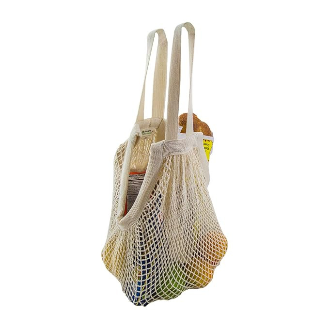 Simple Ecology Organic Cotton Reusable Market, Beach, Grocery Shopping String Bag - Natural 3 Pac... | Amazon (US)