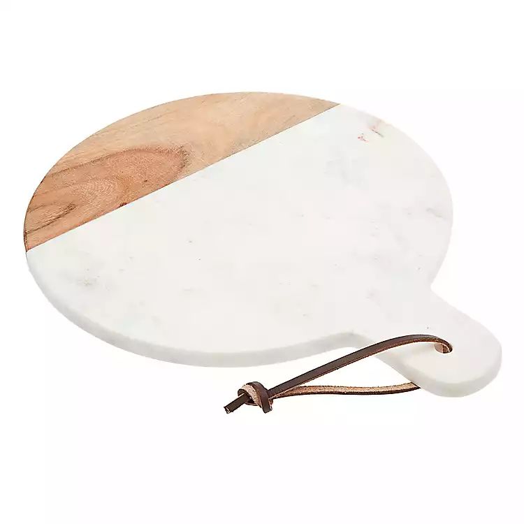 Wood and Marble Round Cheese Board | Kirkland's Home