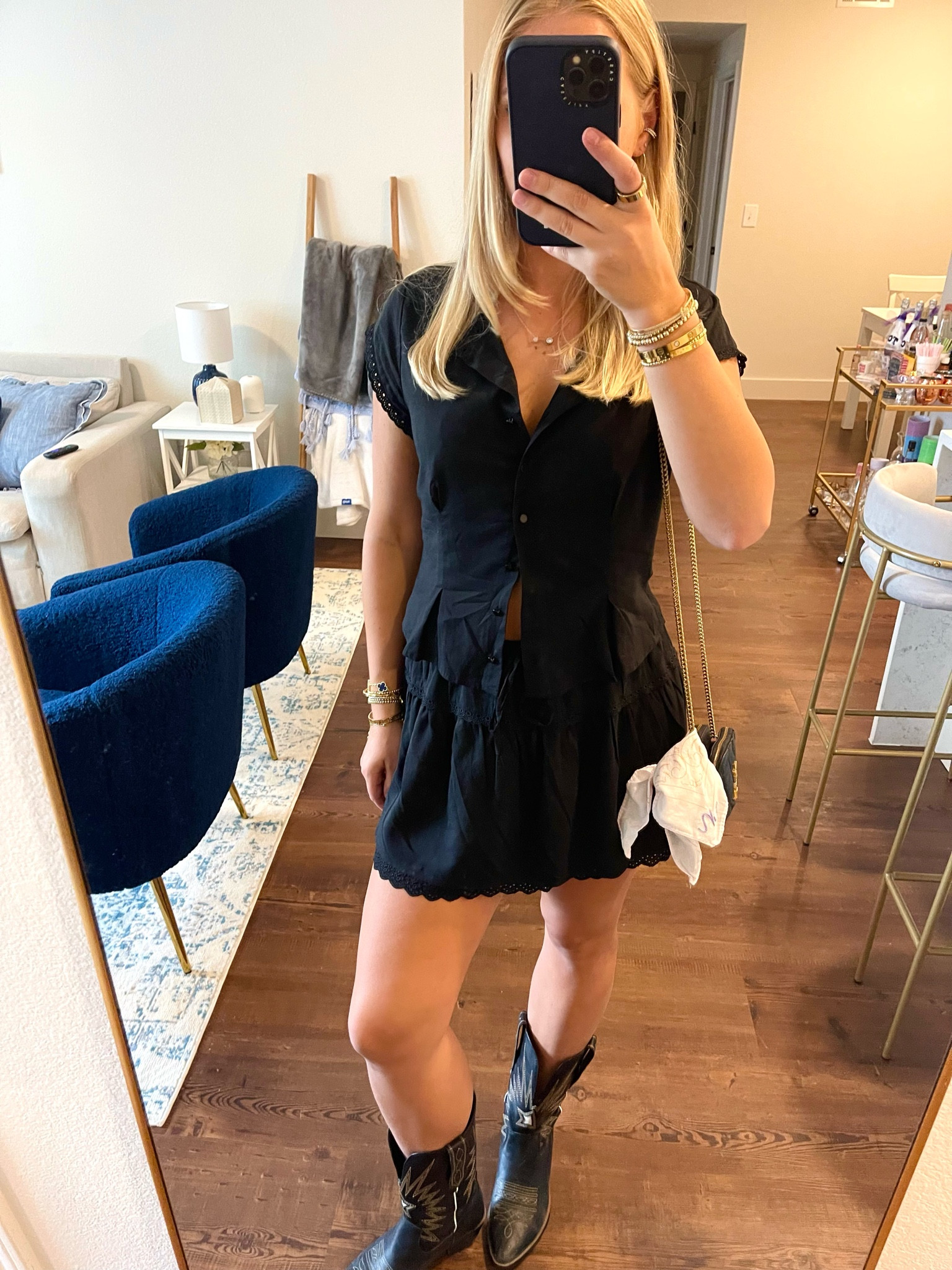 black tailgate dress game day outfit