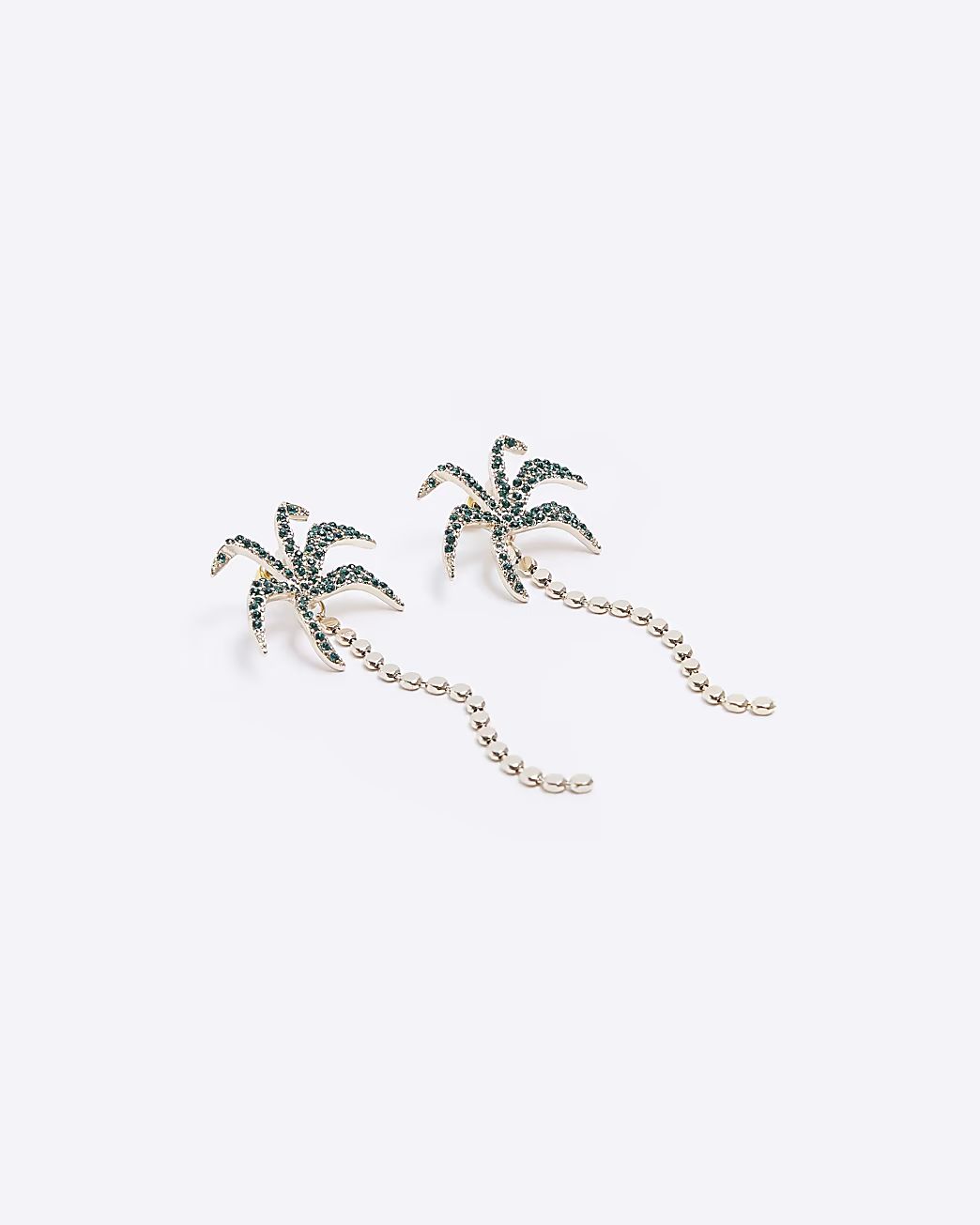 Green Palm Tree Earrings | River Island (US)