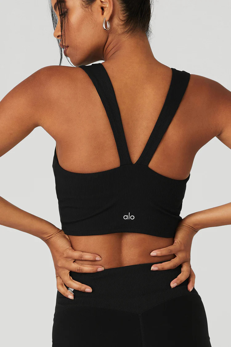 Alosoft Ribbed Chic Bra Tank | Alo Yoga (US)
