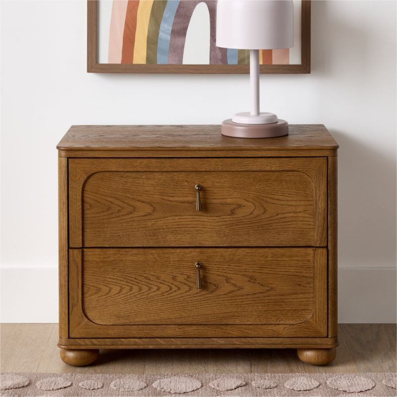 Thurloe 28"" Oak Wood Kids Nightstand by Jake Arnold | Crate & Barrel