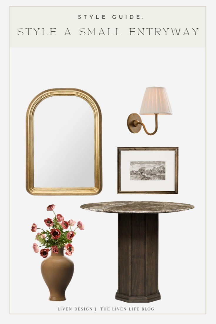Entryway style. Home decor. Arch mirror. Small entryway. Marble table. Shade wall sconce. Landscape sketch art. Vase. Style guide

#LTKSeasonal #LTKHome #LTKSaleAlert