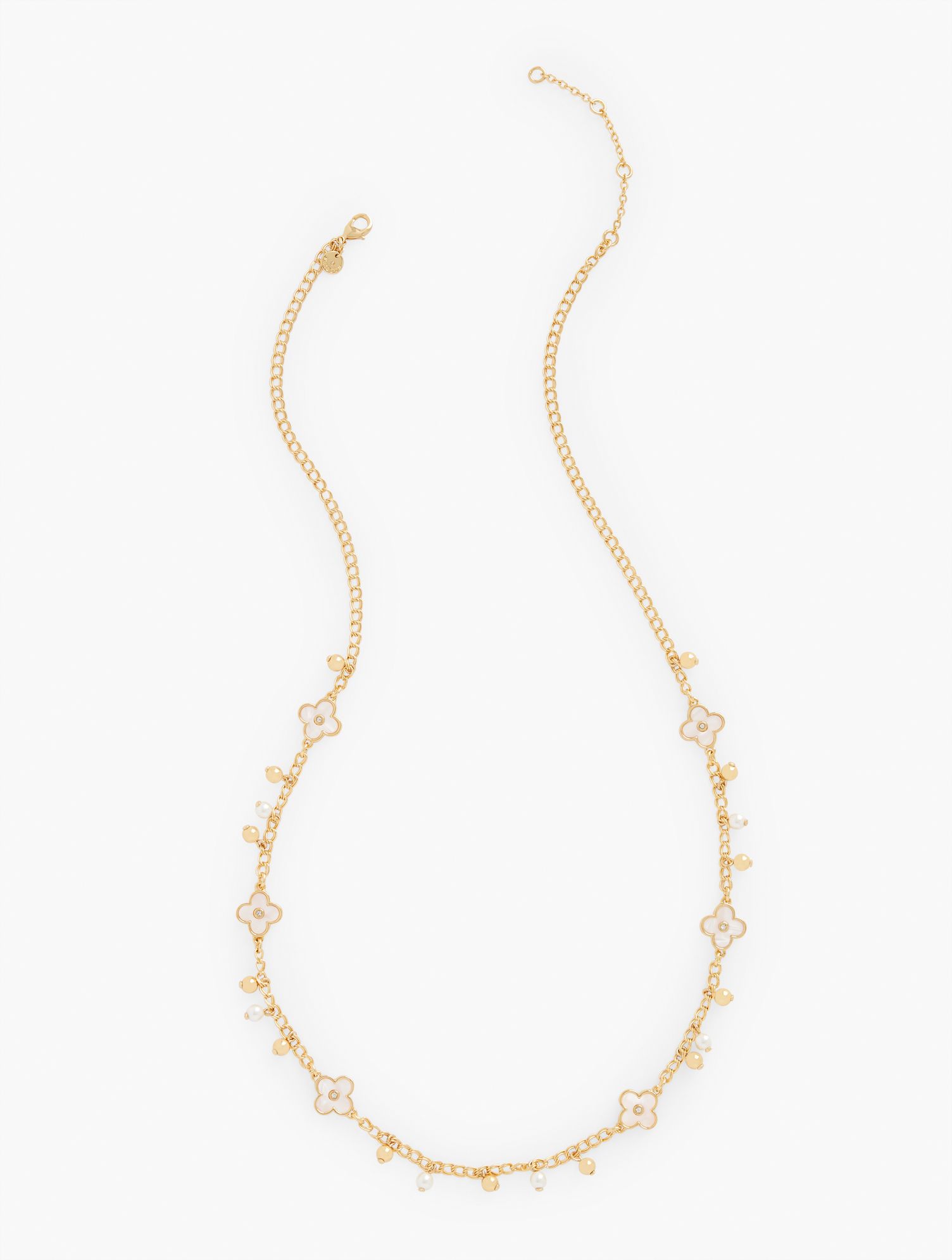 Quatrefoil Charm Necklace - Ivory Pearl/Gold - 001 Talbots | Talbots