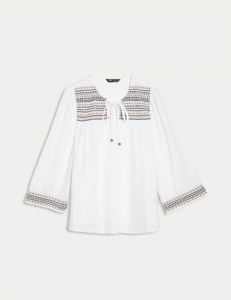 Pure Cotton Embroidered Beach Shirt | Marks & Spencer (UK)