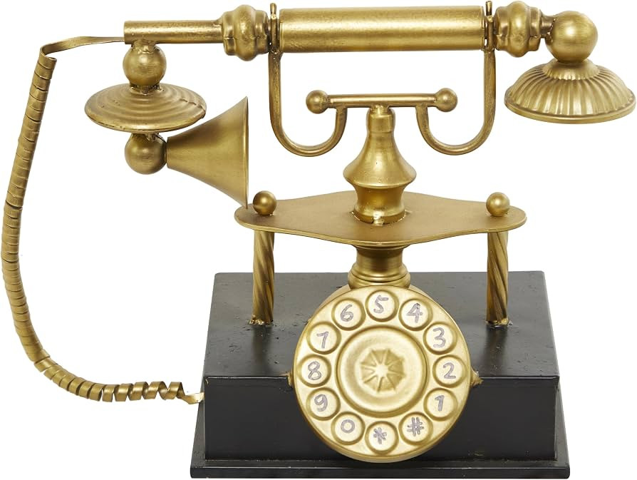 Deco 79 Metal Telephone Decorative Sculpture Home Decor Statue, Accent Figurine 14" x 7" x 10", G... | Amazon (US)