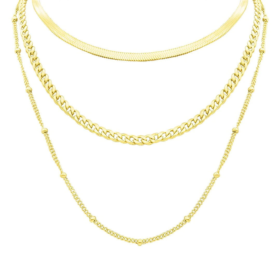 Adornia Layered Chain Necklace gold | Shop Simon