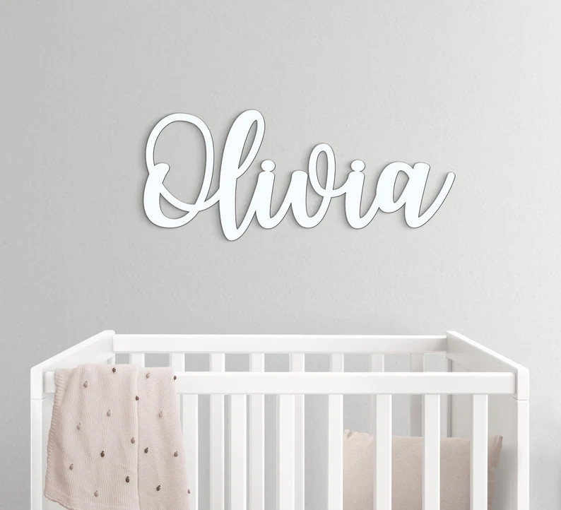 Custom Name Sign Personalized Wooden Name Sign for Nursery Wall Decor Wood Letters Baby Nursery N... | Etsy (US)