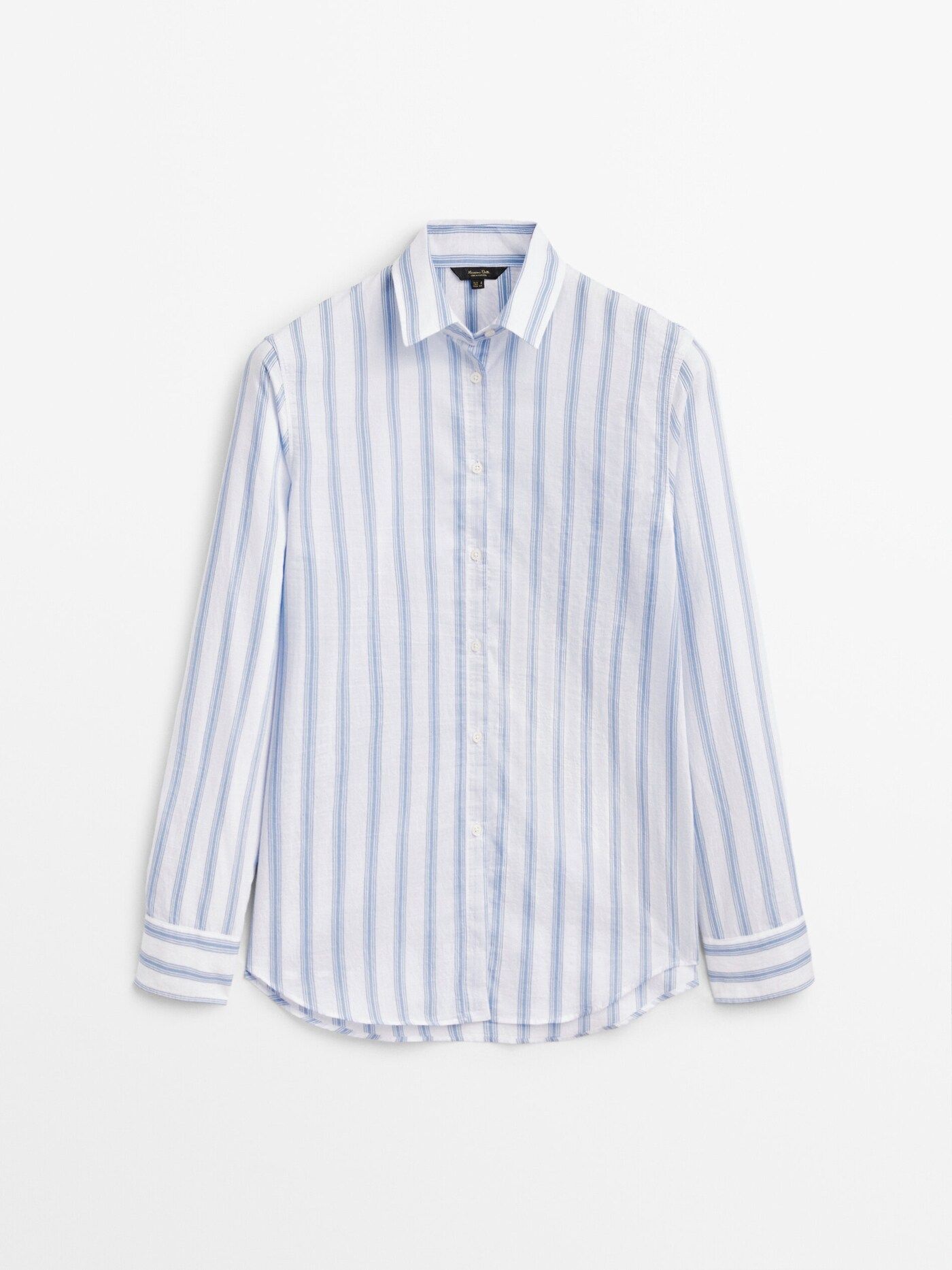 Cotton blend shirt with double stripe | Massimo Dutti (US)