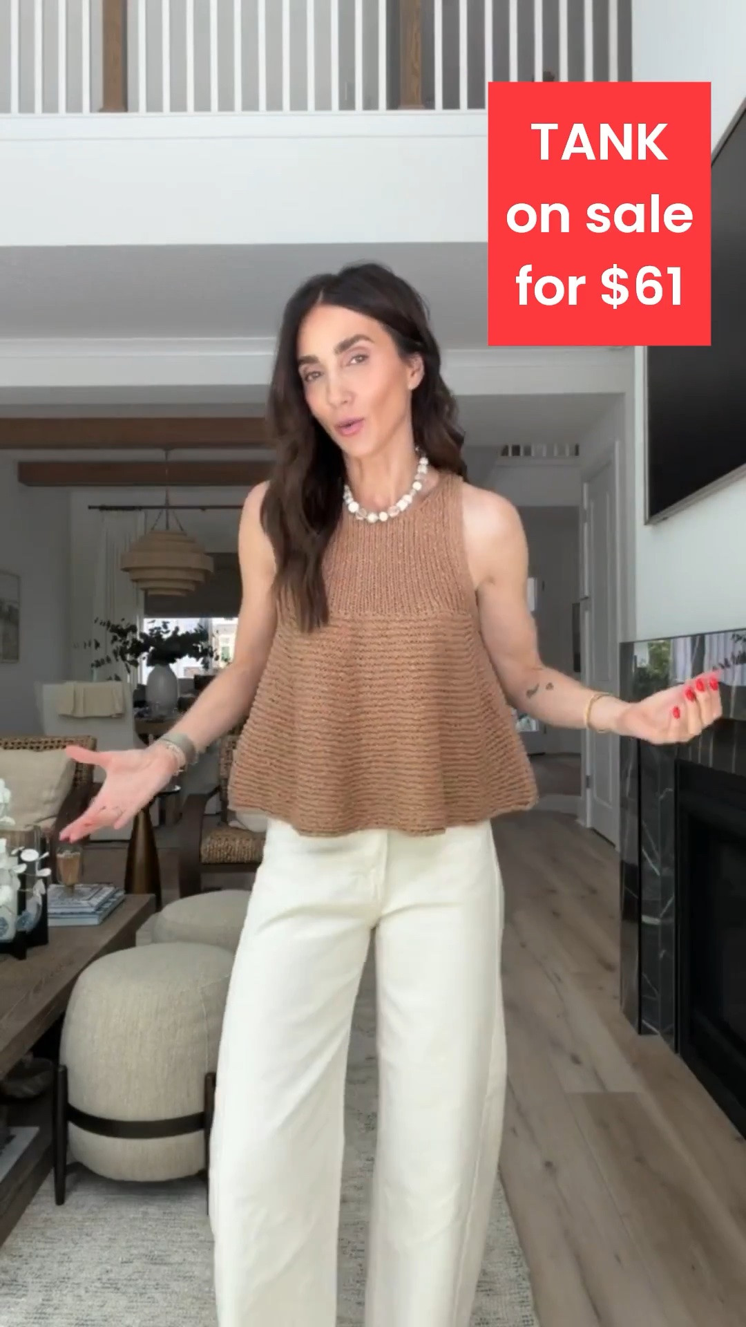 I'm wearing size XS in tank, everything fit tts.

brown knit tank, white pants outfit, casual summer outfit, vacation ready look, breezy summer style, coastal chic, resort wear, brunch outfit, summer neutrals, effortless style

#LTKSaleAlert #LTKOver40 #LTKootd