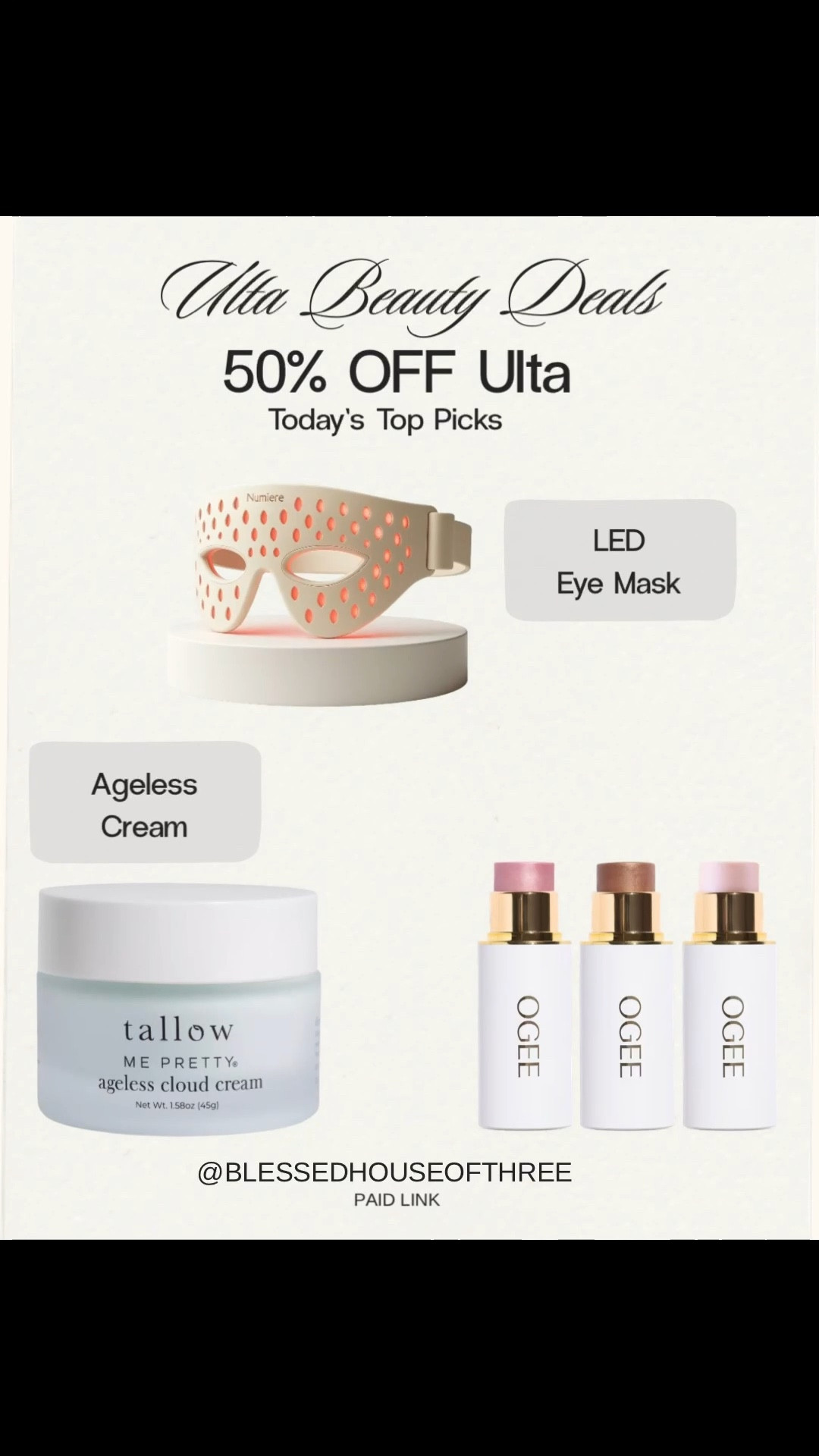 Ulta beauty deals and Colorescience sunscreen sale you don’t want to miss—sharing my top beauty picks including the viral LED eye mask, Ogee sculpted glow sticks, ageless cloud cream, and my go-to Colorescience SPF 50 face shield and mineral sunscreen powder for everyday protection. These are my everyday beauty essentials for glowing skin, anti-aging, and sun protection, and they rarely go on sale like this. If you’ve been wanting to try any of these, now is the time to grab them while they’re discounted. Beauty sale you want to check out before the deals are gone. Follow me on LTK for daily beauty finds, skincare favorites, and the best sales.

#LTKBeauty #LTKselfcare #LTKSaleAlert