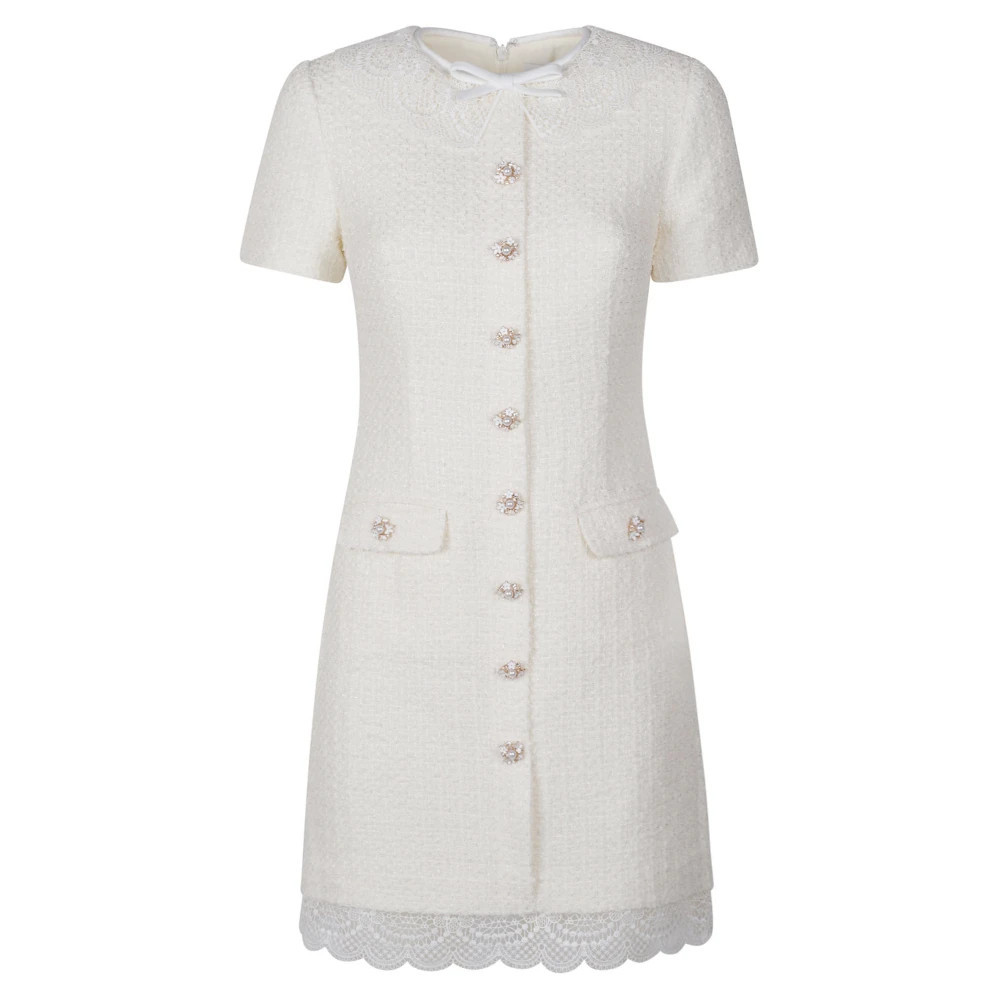 Self Portrait - Boucle-Spitzen-Minikleid - - Dresses - Damen - Weiß - S | Miinto DE
