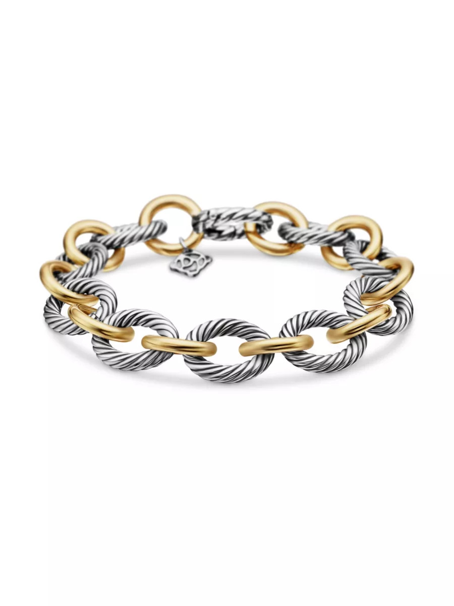 Oval Link Chain Bracelet With 18K Yellow Gold | Saks Fifth Avenue