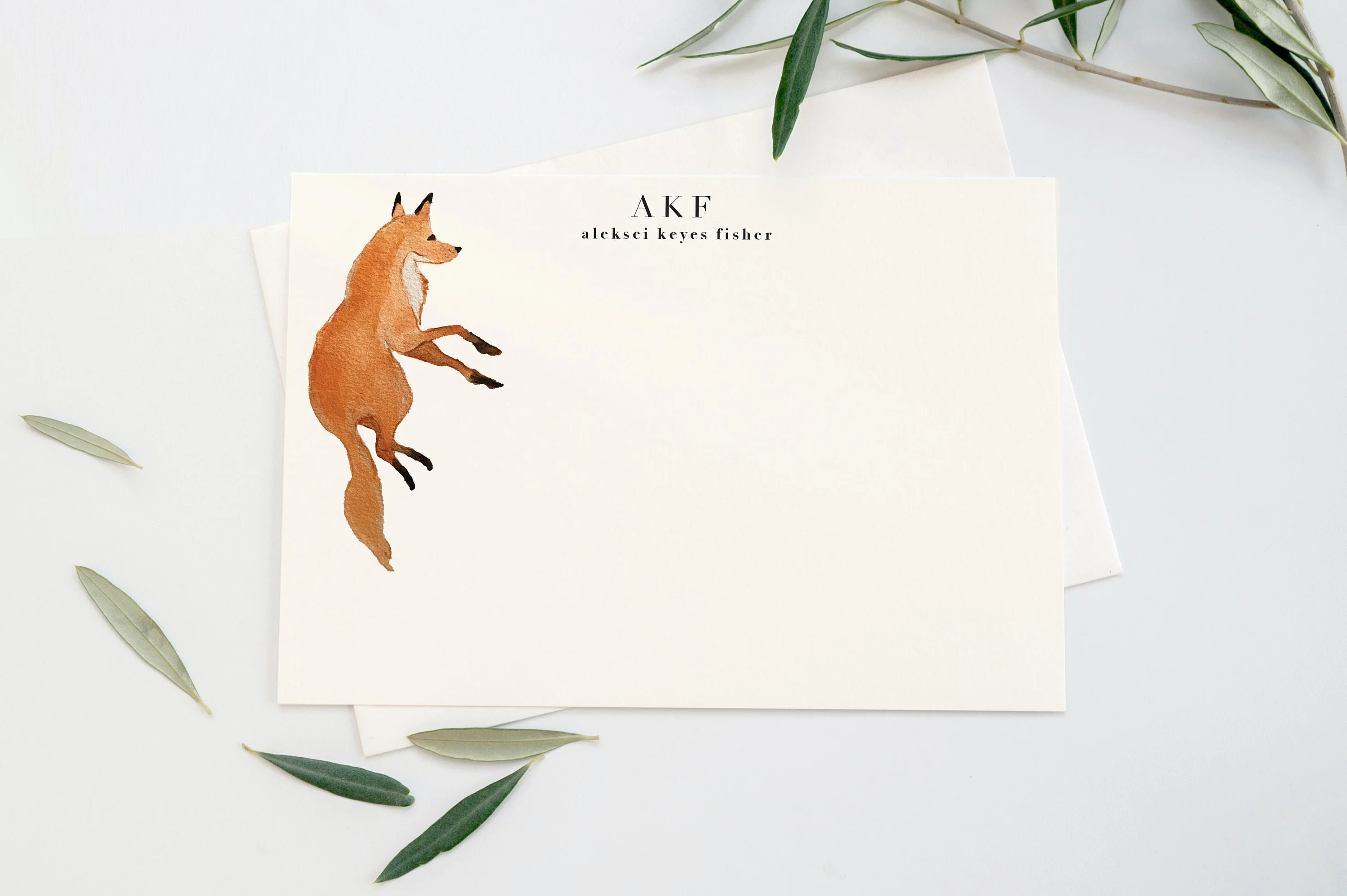 Woodland stationery set, Personalized Notecard set, Personalized Gift, Fox stationary | Sweet Pea and Whimsy