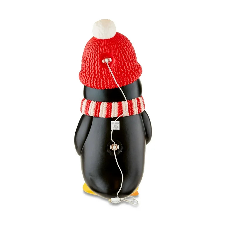 32" Lighted Blow Mold Penguin Christmas Decoration, 32 in, Multi-Color, by Holiday Time | Walmart (US)