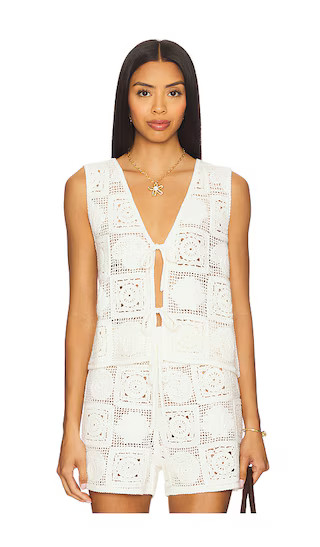 x LSPACE Paz Top in White Sea Shell Crochet | Revolve Clothing (Global)