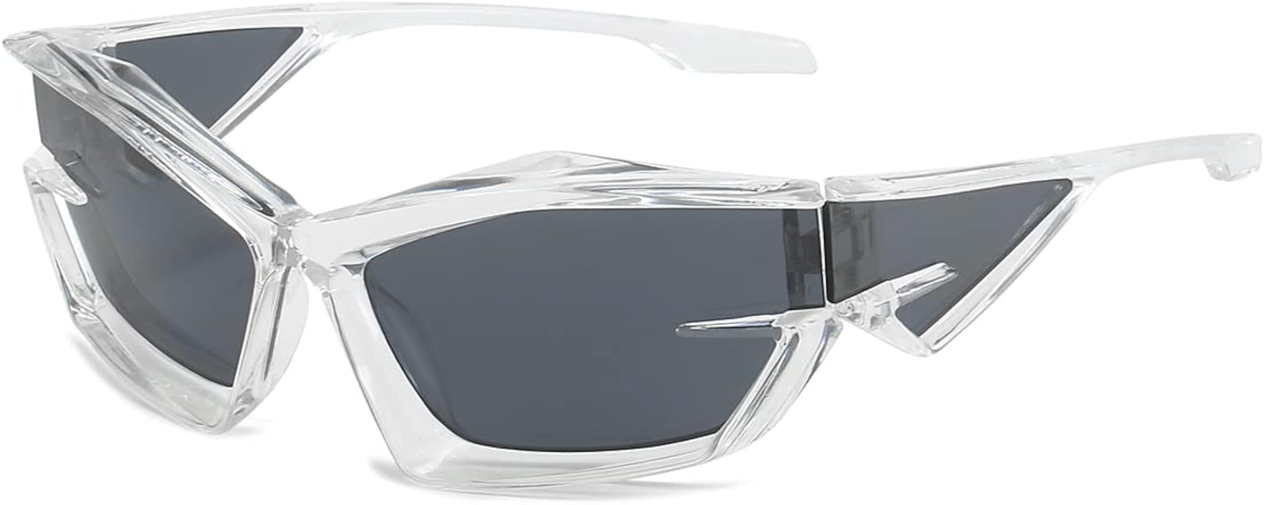 Trendy Wrap Around Sunglasses for Men Women Fashion Cool Sport Y2K Stylish Cat Eye Sun Glasses UV... | Amazon (US)