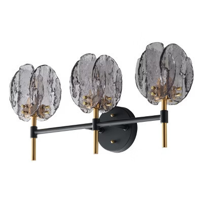 Dewdrop Industrial 3- Light Vanity Light Smoke Handblown Glass Black Brass,ETL,Bath | Target