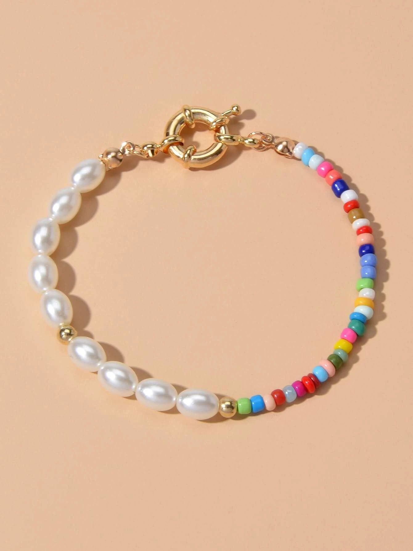 Faux Pearl Beaded Bracelet | SHEIN