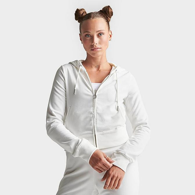 Women's Juicy Couture OG Big Bling Velour Zip-Up Hoodie | Finish Line (US)