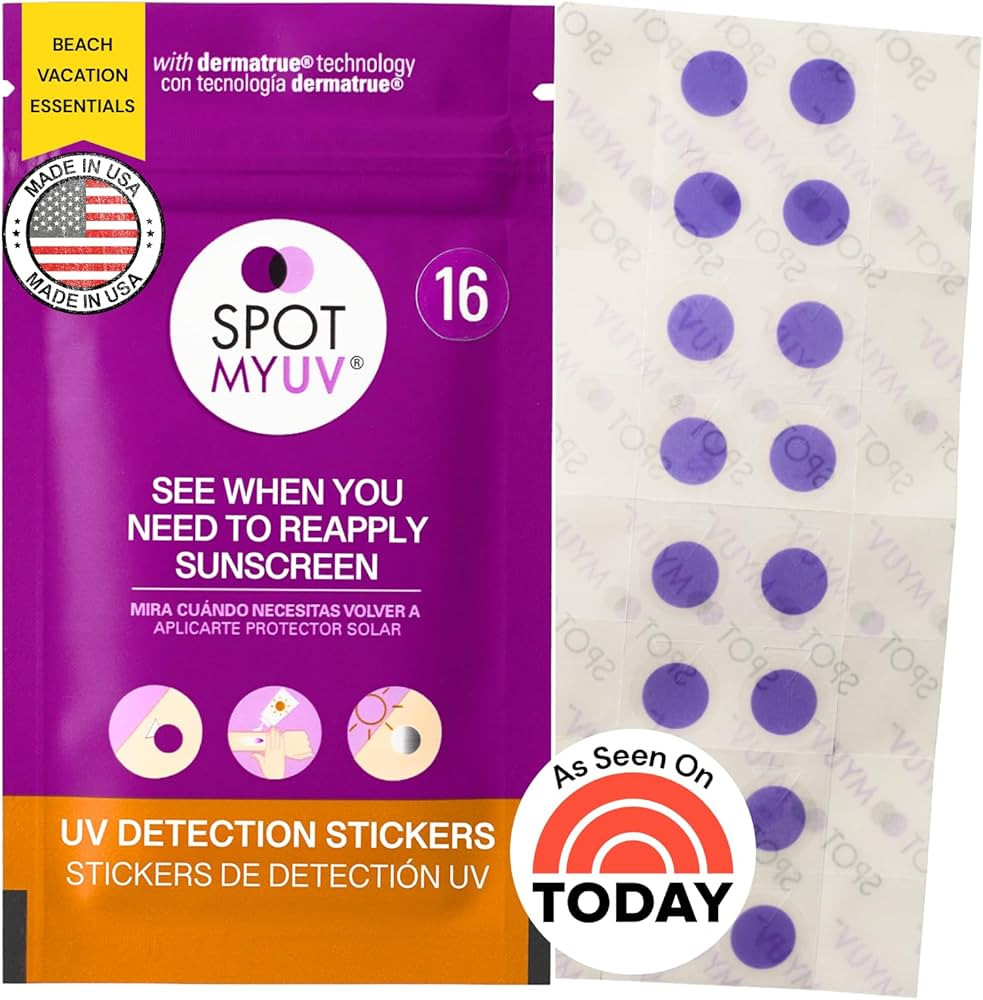 SpotMyUV UV Detection Stickers for Sunscreen with Patented Dermatrue SPF Sensing Technology, Know... | Amazon (US)
