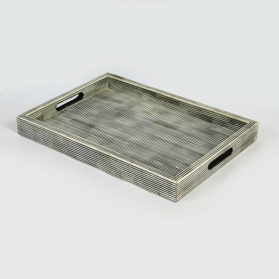 Pinstripe Bone Inlaid Decorative Tray- Small | Target