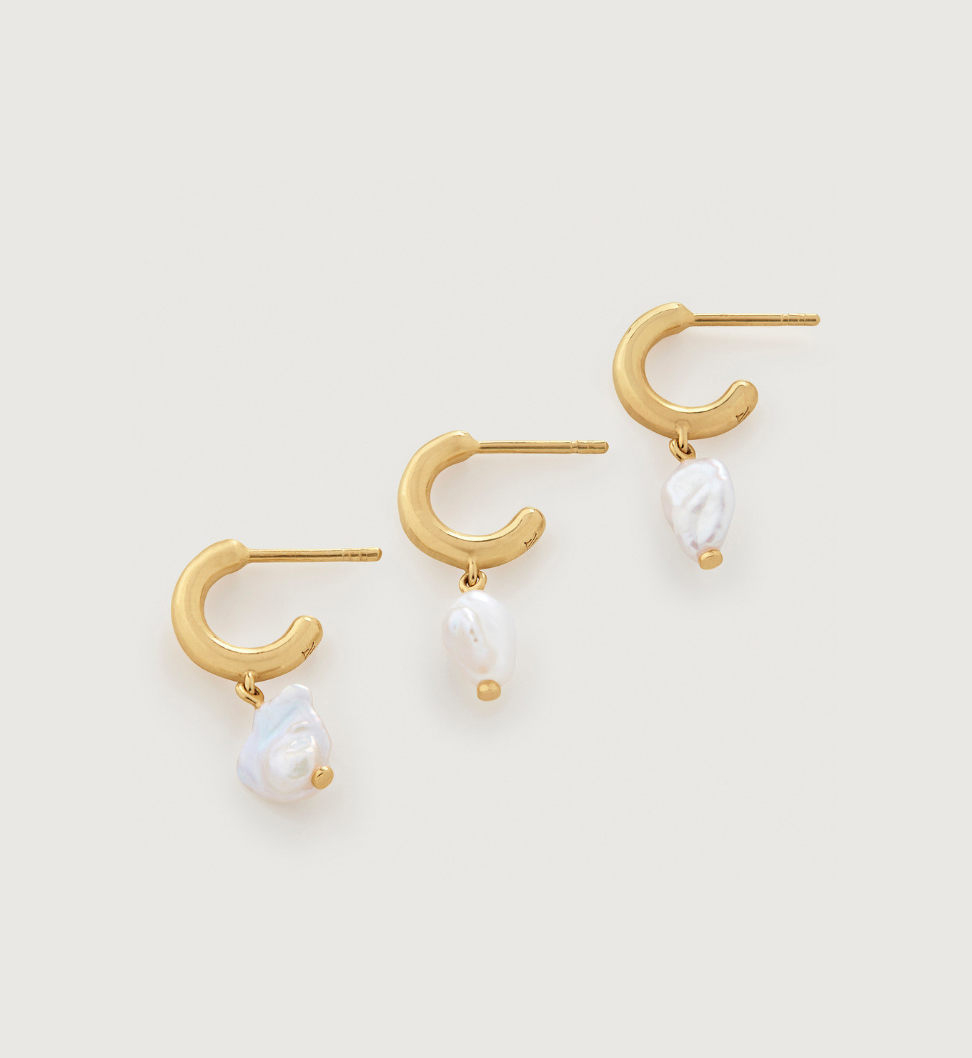 Keshi Pearl Huggie Ear Stack | Monica Vinader (Global)