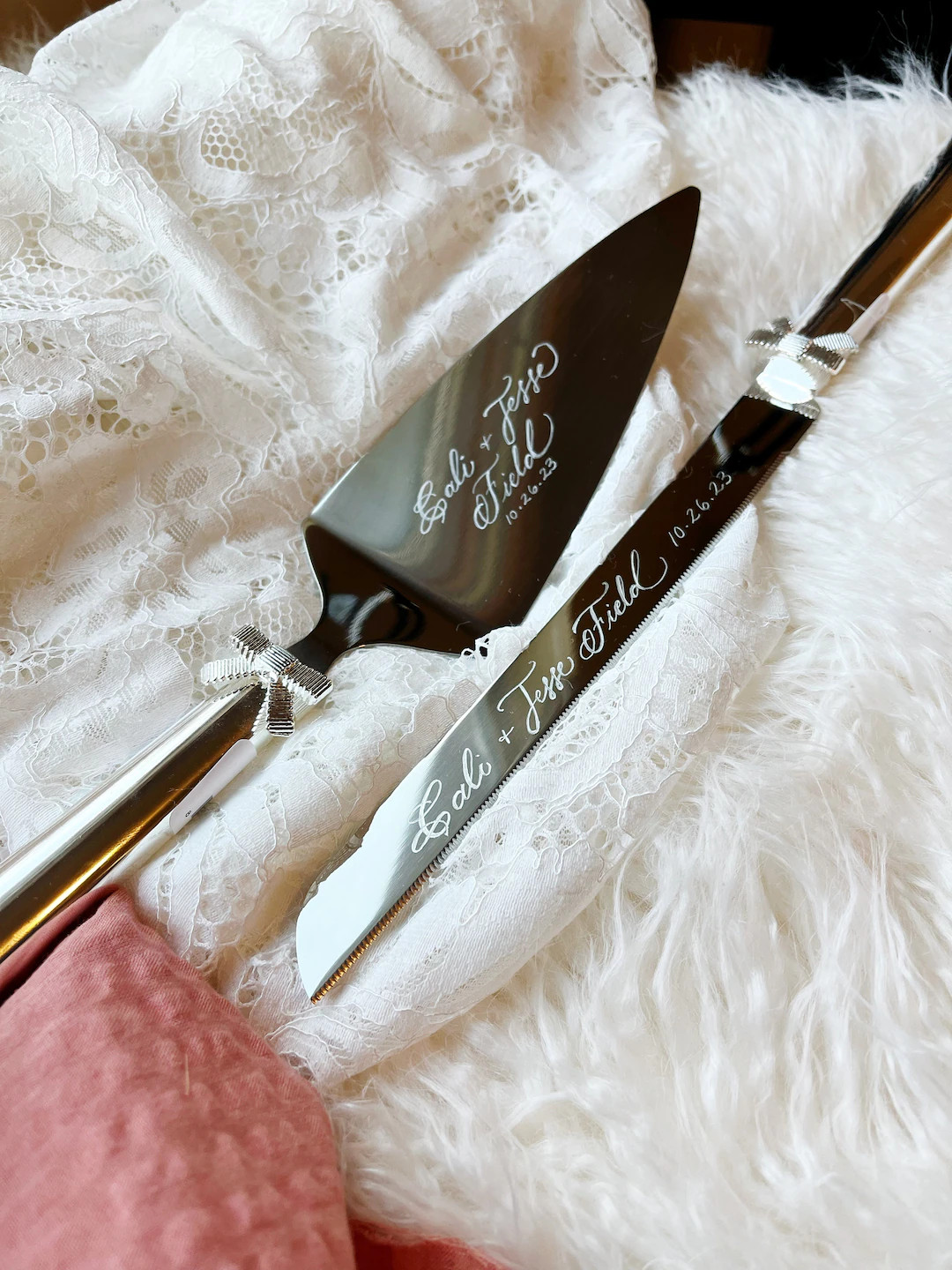 Personalized Cake Knife and Server Set ENGRAVING ONLY Engraved Wedding or Anniversary Cake Cuttin... | Etsy (US)