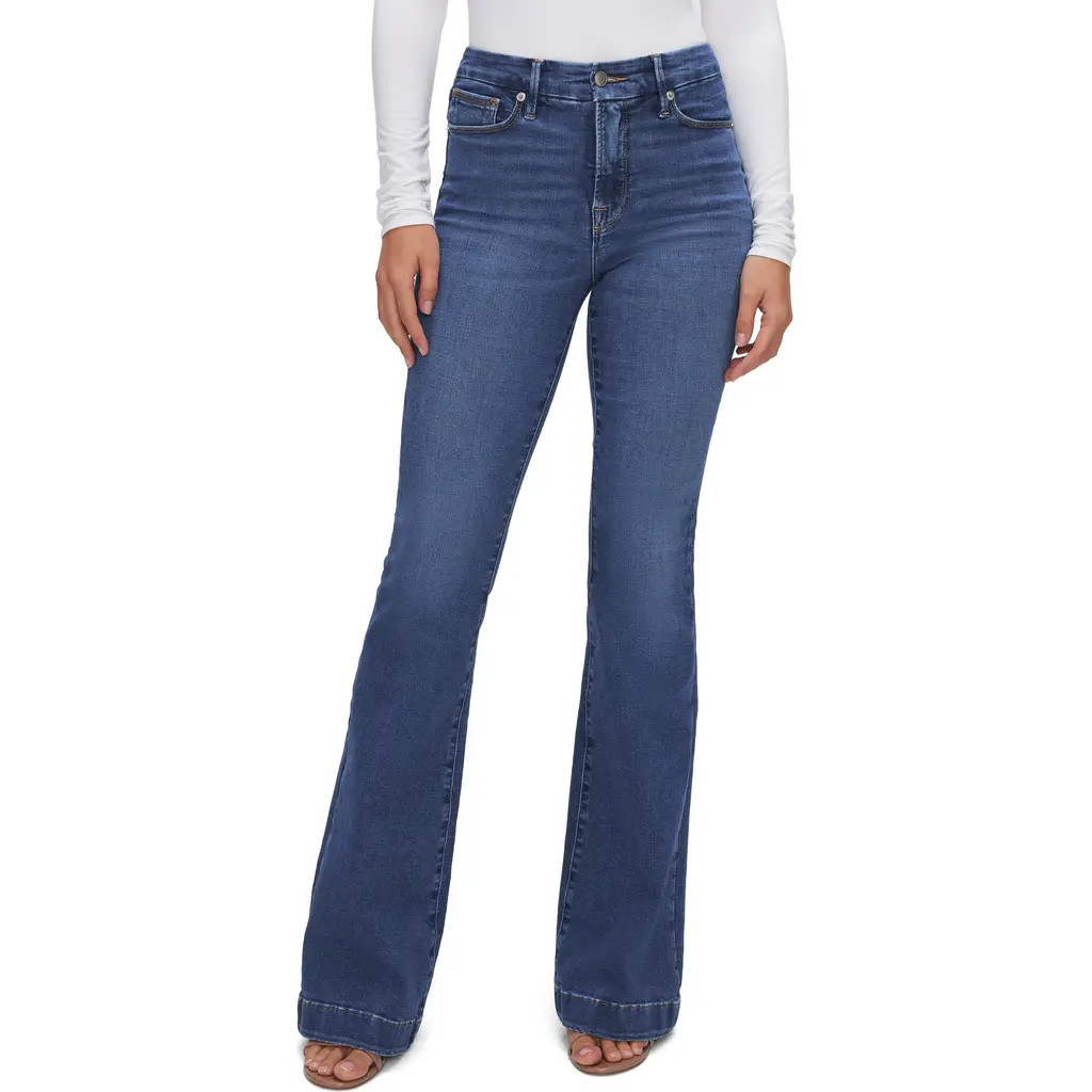 Good American Good Legs Flare Jeans in Bblue305 at Nordstrom, Size 10 | Nordstrom