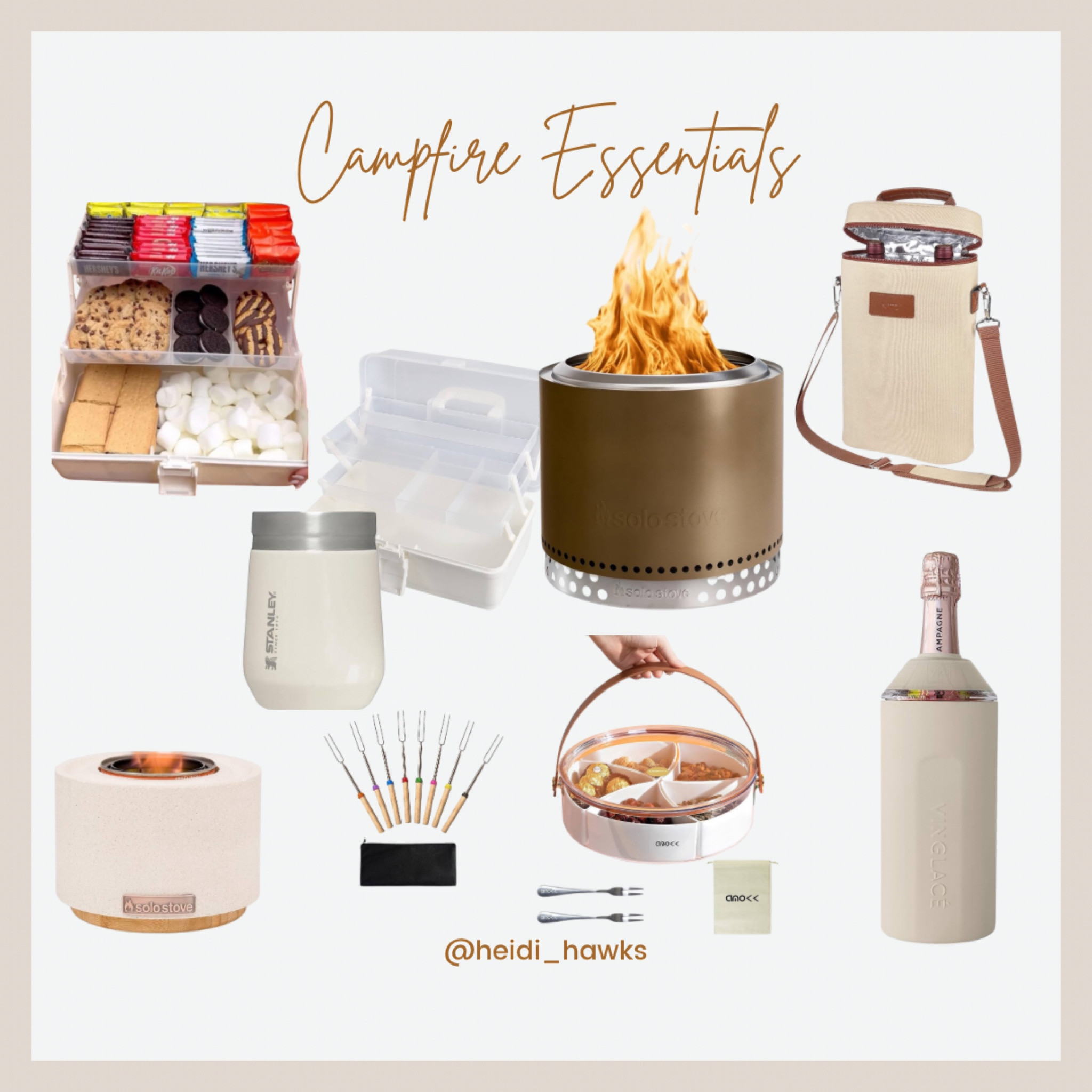 Campfire essentials for easy & beautiful summer nights outdoors. These make it easy to travel & enjoy family gatherings.

Wine cooler
Solo Stove
S’mores box
Snacklebox
Charcuterie box

#LTKFamily #LTKTravel #LTKHome