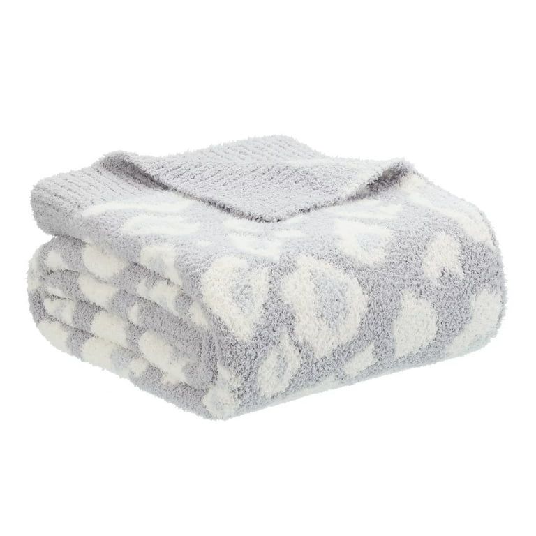 Better Homes & Gardens Gray Leopard Cozy Knit Throw Blanket, Oversized Throw - Walmart.com | Walmart (US)