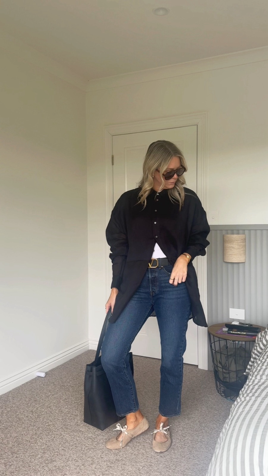 My current spring uniform - straight leg jeans and oversized, sheer shirts. I’m in a 12/30 in the jeans, and a 10 in the shirt. Talk is All Things Golden x

#LTKaustralia #LTKstyletip #LTKspring