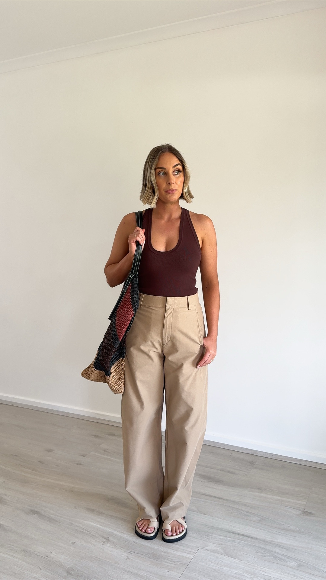 Wearing -
Tank by Henne
Bag by Zara (similar linked)
Barrel leg trousers by Uniqlo 
Sandals by The Bali Tailor (similar linked)

#LTKstyletip #LTKspring #LTKaustralia