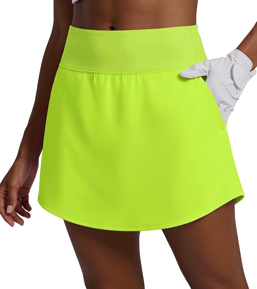 PINSPARK 16" Golf Skirts for Women Curved Hem High Waisted Athletic Skort Tennis Skirt with 4 Poc... | Amazon (US)