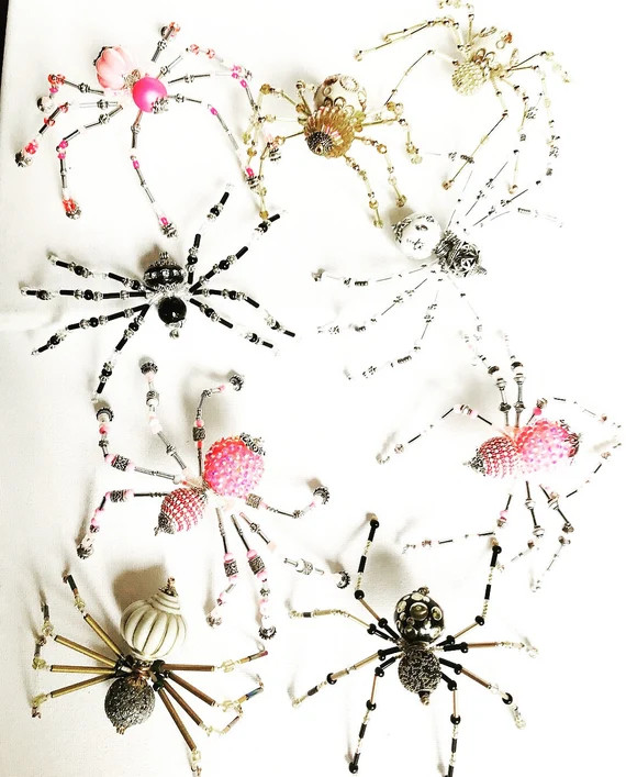Beaded Halloween Gothic Opulent Glam Spiders | Etsy | Etsy (US)