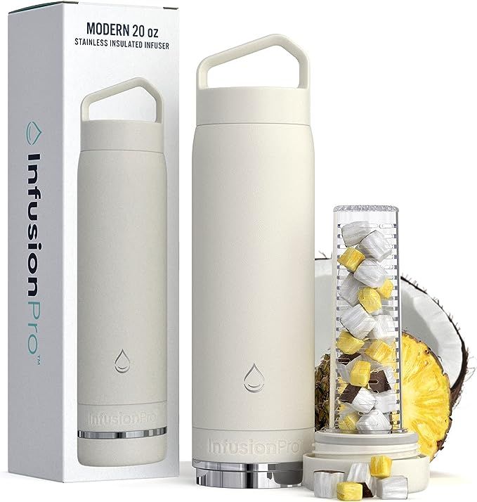 Infusion Pro Fruit Infuser Water Bottle Vacuum Insulated (20 oz) Stainless Steel : Fruit Infusion... | Amazon (US)
