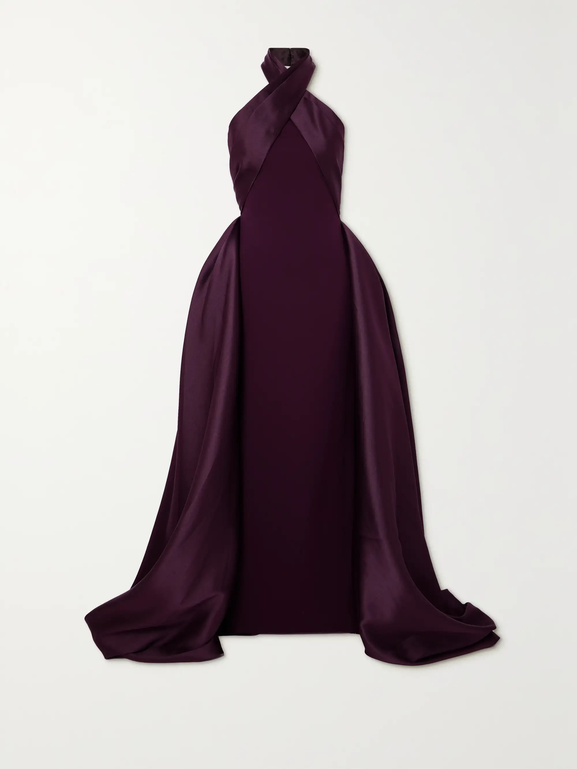 Rumi satin-twill and crepe halterneck gown | NET-A-PORTER (UK & EU)
