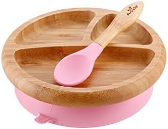 Amazon.com : Avanchy Bamboo Baby Plate - Silicone Suction - Suction Plates and Bowls for Toddlers... | Amazon (US)