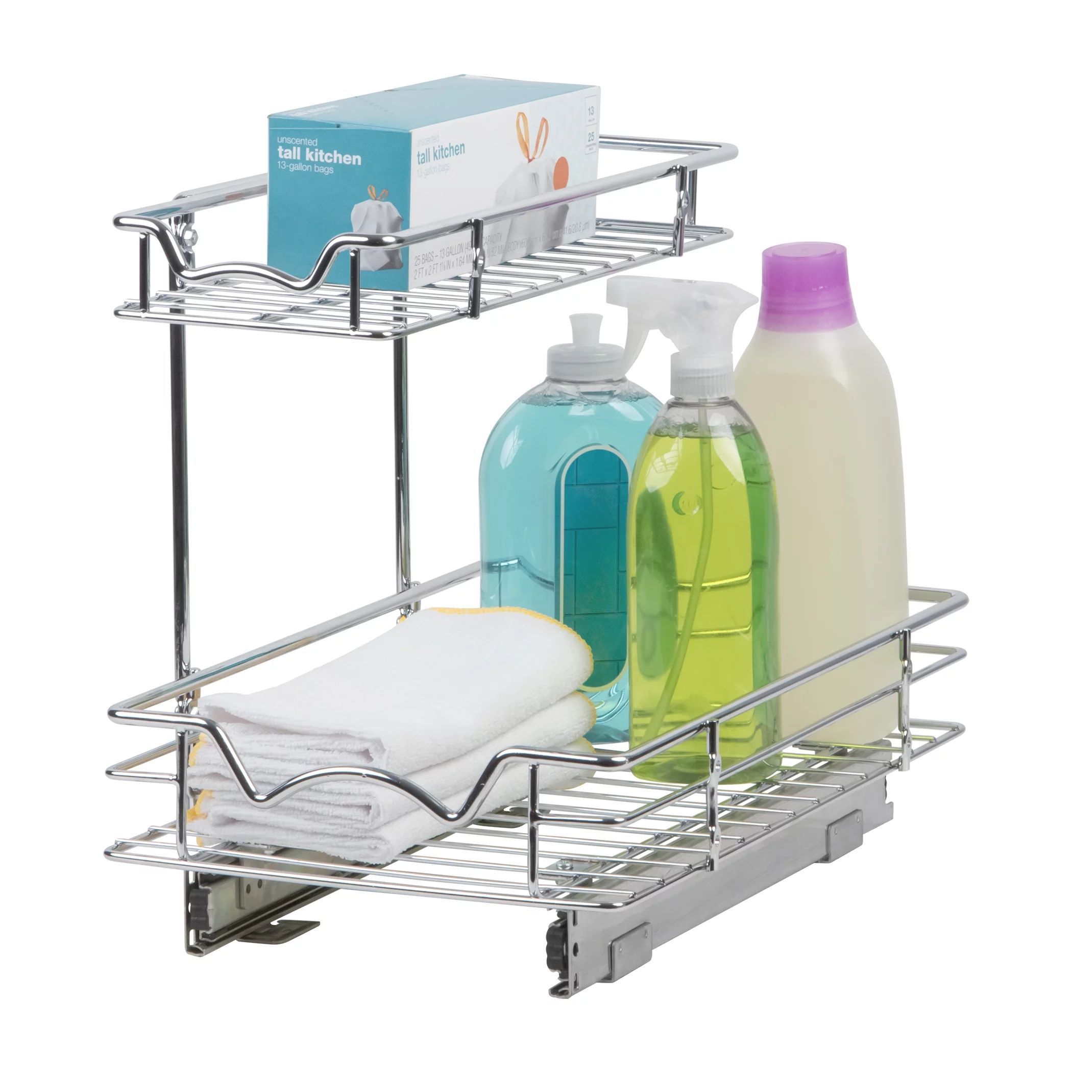 Under Sink Pull Out Organizer for Cabinet –Sliding Drawer Shelf Perfect for Vanity and Kitchen,... | Walmart (US)