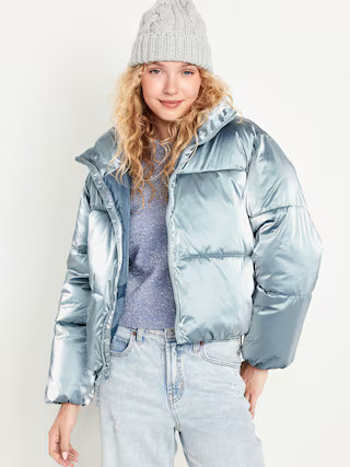 Water-Resistant Shiny Puffer Jacket for Women | Old Navy (US)