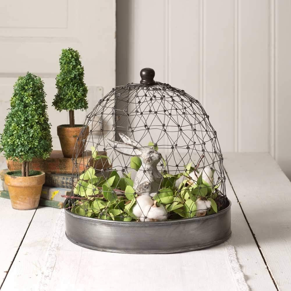 CTW Home Collection French Chicken Wire Cloche with Tray (1) | Amazon (US)