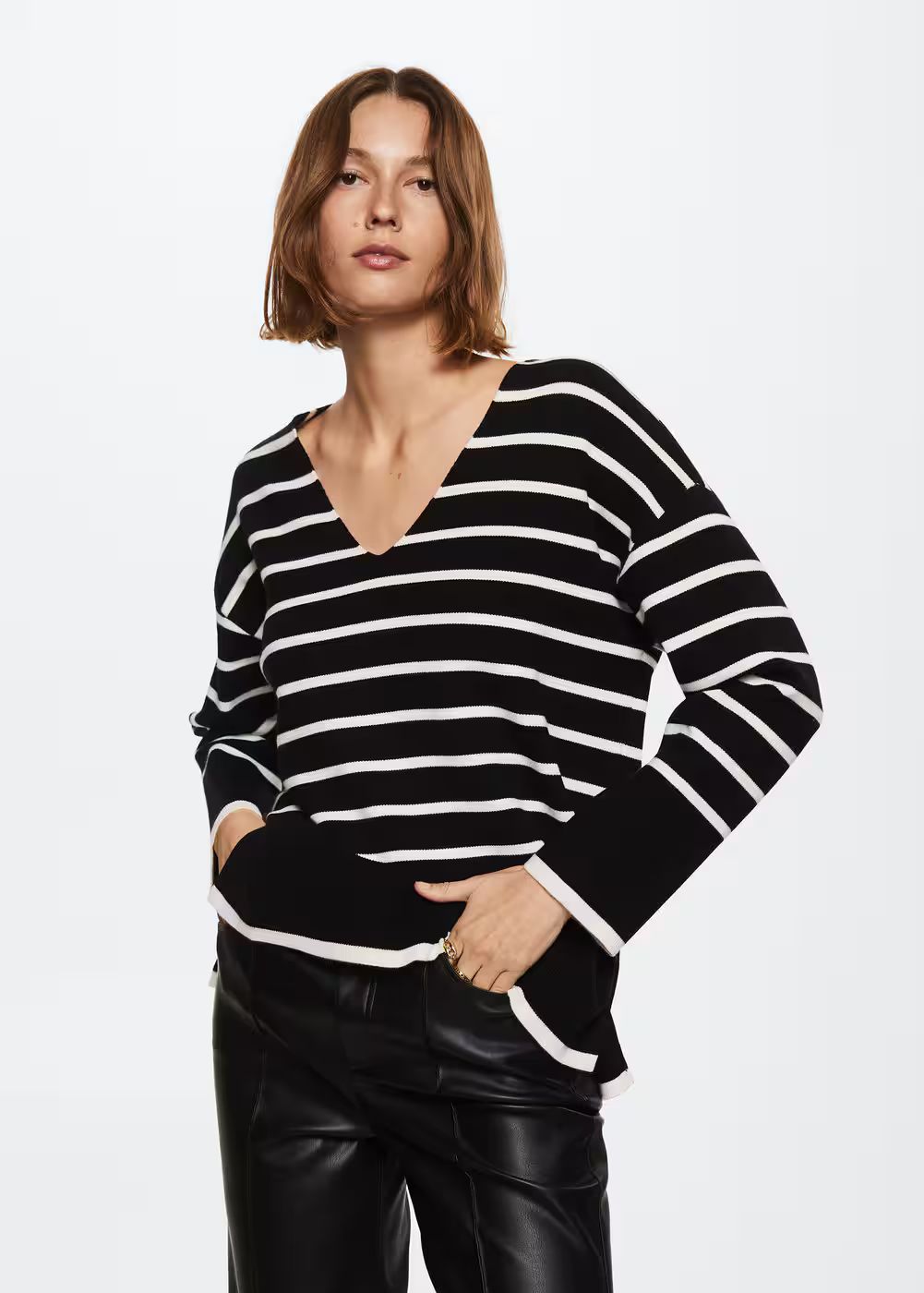Oversized striped sweater -  Women | Mango United Kingdom | MANGO (UK)